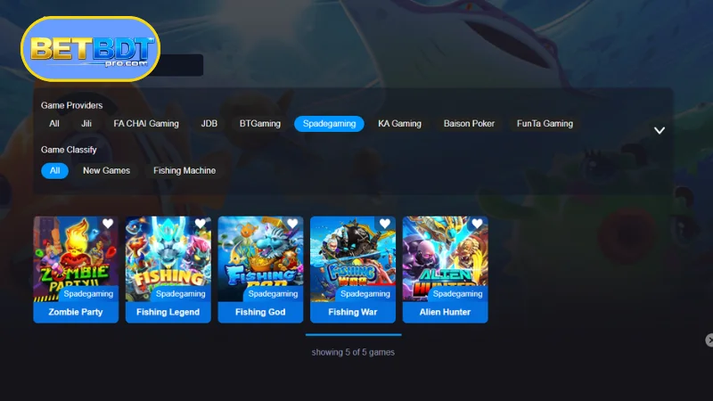 Renowned Game Studios Featured in BETBDT Fishing