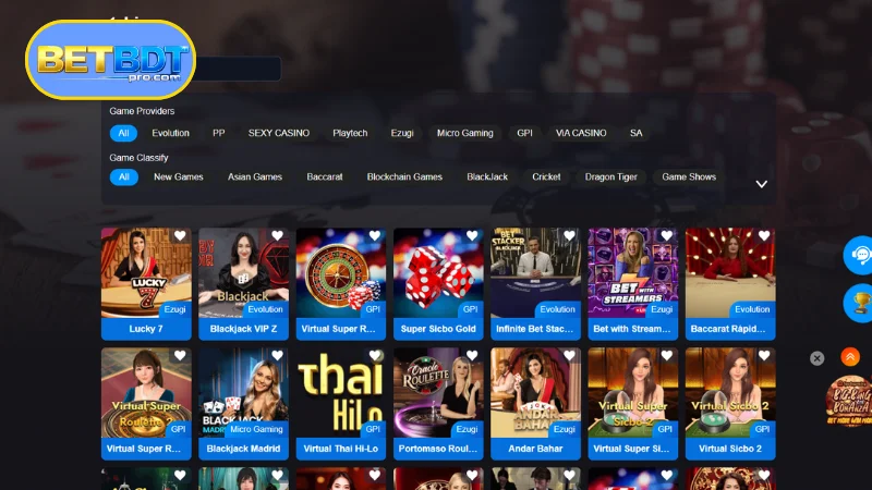 Well-Known Casino Game Providers on BETBDT